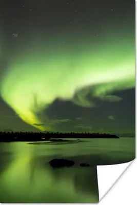 Produktbild von MuchoWow® Poster Nordlichter - Grün - Norwegen 20x30 cm - Papierdruck