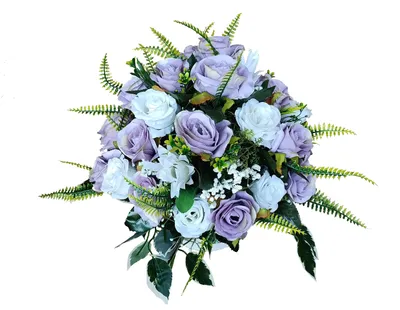 Künstlicher Blumenkranz, weiß, wetterfest, 38x38x32 cm