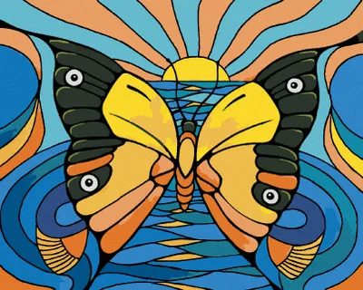 Produktbild von Zuty - Malen nach Zahlen - SCHMETTERLINGSILLUSION MIT FISCH UND TUKAN, 40x50 cm, mit Keilrahmen (bereits gespannt)