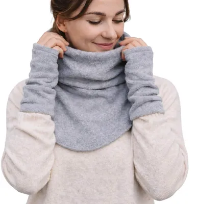 Immagine prodotto di HOPPEDIZ accessori babywearing scialle in pile collo e polsini pietra
