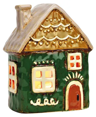 Productafbeelding van Lichthuis van aardewerk, Kleurrijk (B/H/D) 13x17x8cm