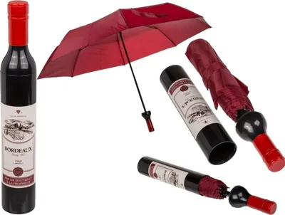 Produktbild von Out of the blue Taschenschirm Weinflasche dunkelrot D: 90 cm