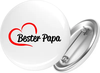 Produktbild von Huuraa Button Bester Papa Herz 59mm rund mit Sicherheitsnadel Ansteckbutton Geschenkidee