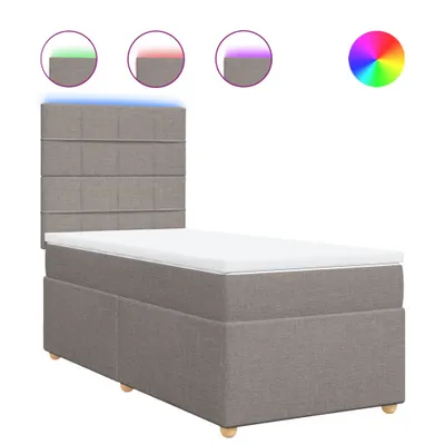Produktbild von vidaXL Boxspringbett mit Matratze Taupe 80x200 cm Stoff