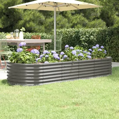 Obrázok produktu pre Maison Exclusive - Vyvýšený záhradný záhon pozinkovaná oceľ 224x80x36 cm sivý