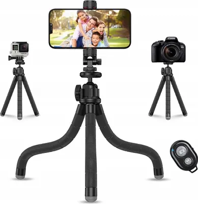 Productafbeelding van Flexibele, veelzijdige statiefhouder 3-in-1 met Bluetooth-afstandsbediening, geschikt voor smartphones / DSLR-camera's / GoPro, SJCAM, Xiaomi, DJI, Insta360 / APL-JJ025