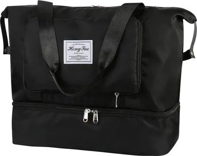 Produktbild von Reisetas, 36 Liter, großes Volumen, Wasserdicht, Reisekoffer für Herren und Damen, Schwarz