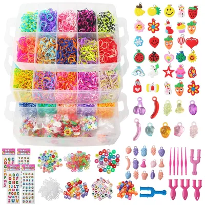 Produktbild von 15.000+ Gummibänder-Set für Kinder mit Webrahmen