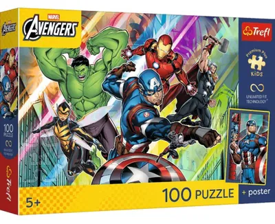 Produktbild von TREFL Puzzle Premium Plus Avengers: Slam und Power fü r Kinder, 100 DLKs