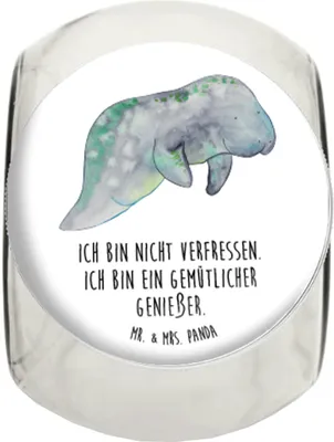 Produktbild von Mr. & Mrs. Panda Bonboniere Seekuh Chillen L 870ml - Weiß - Geschenk, Zucker, Vorratsglas, Essen, aufbewahrungsglas, Kaffeedose, Süßigkeiten, Meer, glasbehälter, Abnehmen
