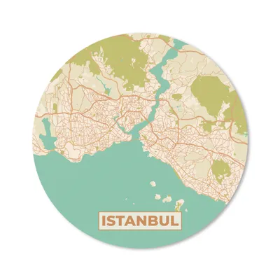 Produktbild von MuchoWow® Mauspad Mousepad Karte - Istanbul - Stadtplan - Vintage 20x20 cm - Mousepads - Maus Mat - Pad - Mausunterlage - Schreibtischmatte
