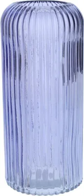 Produktbild von INNA-GLAS Dekovase ALBURGIS mit Rillen, Glas, Flieder-klar, 25cm, Ø10cm - Blumenvase