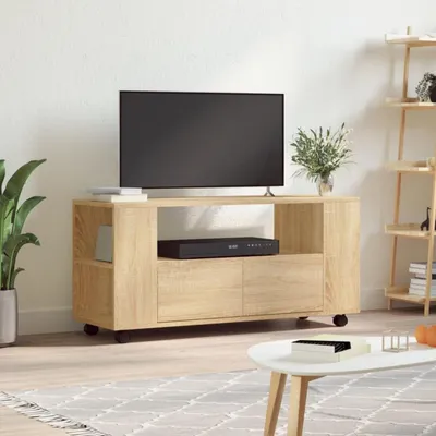 Produktbild von TV-Schrank mit Rollen Sonoma Eiche 102x34,5x43 cm Holzwerkstoff