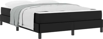Produktbild von vidaXL Bettrahmen mit Matratze Schwarz 140 x 190 cm Stoff