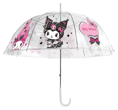 Image de Parapluie transparente rose et noire Sanrio Kuromi & My Melody Party
