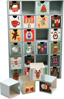 Produktbild von Bambelaa! Adventskalender 24 Fächer zum Befüllen Weihnachtsdeko ca. 38,5 cm