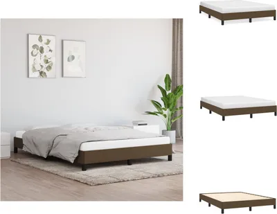Produktbild von vidaXL Bettgestell Dunkelbraun 140x200 cm Stoff -  Betten & Bettgestelle