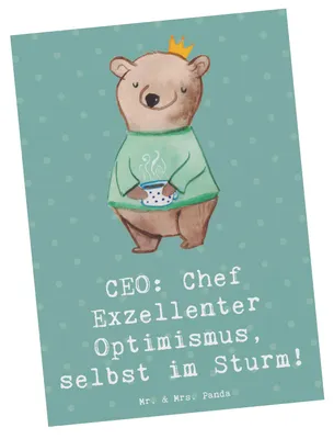 Produktbild von Mr. & Mrs. Panda bildkarte CEO Optimismus - Meeresbrise - Geschenk, Unternehmensführung, Kunstkarten, Geschäftsstrategie, Ansichtskarte, Berufsalltag, Humor, Fotokarte