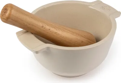 Produktbild von Peugeot Mörser mit Stößel APPOLIA 14cm Ecru Keramik mit Stößel aus Buchenholz