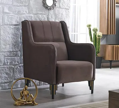 Obrázek produktu pro Obývací pokoj hnědé křeslo design čalouněný nábytek sedák moderní nábytek