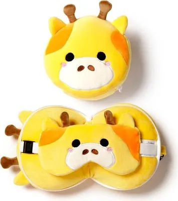 Produktbild von Relaxeazzz Plüsch Giraffe Reisekissen & Schlafmaske
