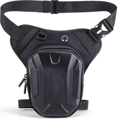 Zdjęcie produktu dla Torba motocyklowa na nogę do jazdy Hardshell Odblaskowa torba na biodra Sportowa torba na biodra Knight Motorcycle Thigh Bag Black 2L