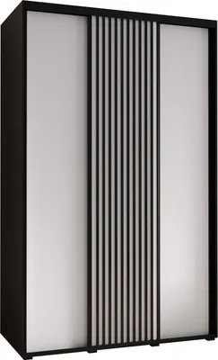Produktbild von MEBLE KRYSPOL Sapporo 1 Schrank mit 3 Schiebetüren  - 205,2x160x60 cm - Schwarz Weiß Schwarz