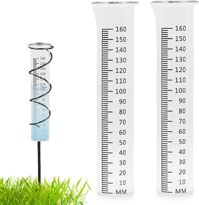 Productafbeelding van Regenmeter 2 stuks, 1-160 mm, borosilicaatglas, voor tuin