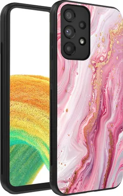Produktbild von Smartphonica Handytasche passend für Samsung Galaxy A33 5G mit Marmordruck - TPU Rückseitenschutzhülle Marmordesign - Pink
