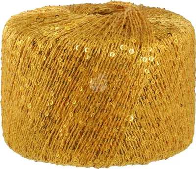 A spool of yarn with sequins.