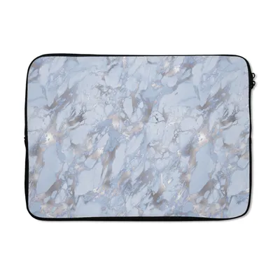 Produktbild von MuchoWow® Laptop Hülle 13 Zoll Marmor - Silber - Design Laptoptasche - Laptophülle - Sleeve - Rundumschutz