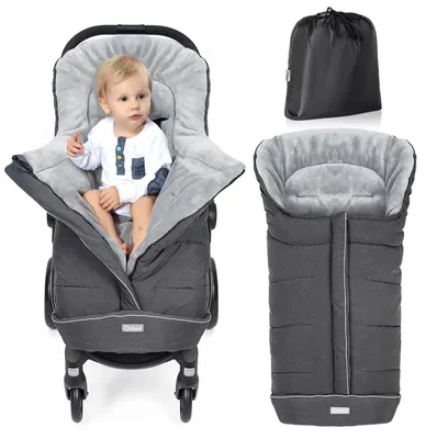 Productafbeelding van Voetenzak voor kinderwagen, warme thermofleece, groot, waterdicht, geschikt voor buggy en kinderwagen