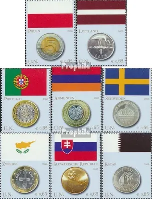 Produktbild von Briefmarken UNO - Wien 2008 Mi 530-537 (kompl.Ausg.) FDC Flaggen und Münzen