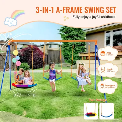 Produktbild von Schaukel - Spielplatz - Kinderschaukel - Schaukel für Kinder - Gartenschaukel-Set mit einer Tragfähigkeit von 600 lbs