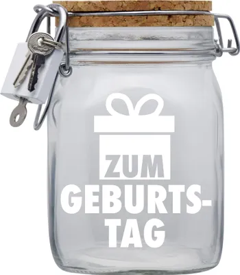 Produktbild von Spardose Geld Geschenk Ideen Zum Geburtstag Design2 Transparent Größe L 1 Liter