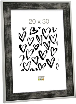 Produktbild von Deknudt Holzrahmen S43RE 18x24 cm schwarz - Silberkante
