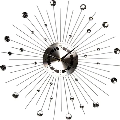 Produktbild von Wanduhr "Metall mit Strasssteinen" Ø50 cm