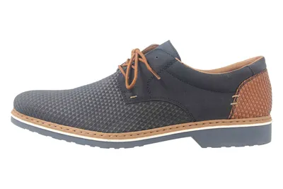 Produktbild von Rieker Herren Schnürschuh Halbschuh extra weit leicht geometrisches Muster 16504, Größe:46 EU, Farbe:Blau