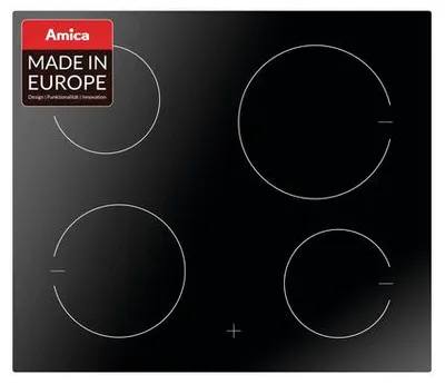Produktbild von Amica EC 744 100 C, Schwarz, Integriert, 60 cm, Zonen-Induktionskochfeld, Keramik, 4 Zone(n)