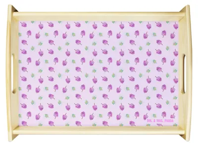 Produktbild von Mr. & Mrs. Panda Tablett Wein Trauben - Violett - Geschenk, holz serviertablett, Servier, Muster, Weintrauben, Weinreben, Holztablett, Dekotablett