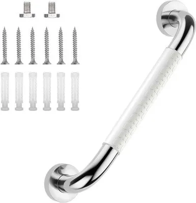 Immagine prodotto di Barra di sostegno per bagno RVS da 50 cm antiscivolo, maniglia di sicurezza per doccia, supporto a muro per vasca da bagno, WC e bagno