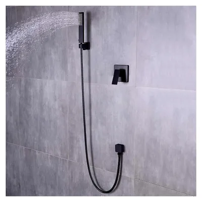 Produktbild von Wandanschlussbogen 1/2" für Brausen und Duschsysteme (Schwarz - Quadrat)