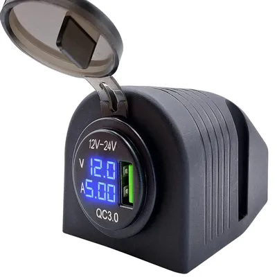 Produktbild von ProRide 12V USB-Aufbau 1 St. QC3.0 mit V/A-Meter Auto/Boot/Camper