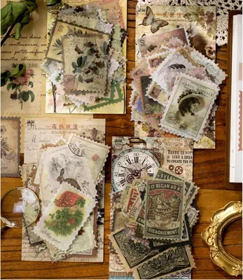 Obrázok produktu pre Sada vintage nálepiek, 240 kusov, rozmer 47 x 67 mm, vhodné na scrapbook