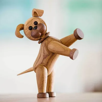 Produktbild von Spring Copenhagen Happy Hund Holzfigur Tier Wohnaccessoire