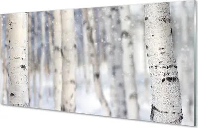 Produktbild von Glasbilder 120x60 Wandkunst Bäume im Winter Schnee