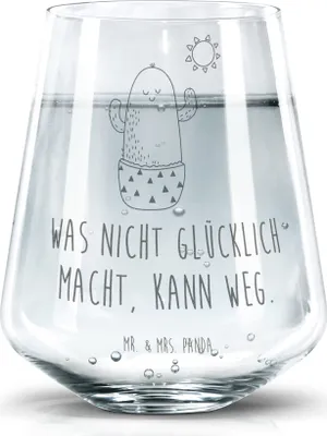 Produktbild von Mr. & Mrs. Panda Wasserbecher Kaktus Sonne - Transparent - Geschenk, Glas, Wasserglas, Trennung, Freundin, Limonadenglas, Tumbler, Trinkgefäß, Geschenkidee, Trinkglas