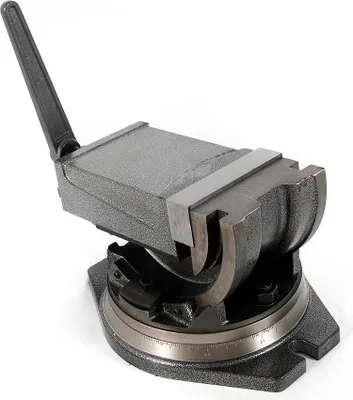 Obrázek produktu pro Strojní svěrák – frézovací svěrák, 125 mm – rozsah upínání 95 mm – upínací síla 24 kN – otočný o 360° – výkyvný o 90° – litinový, šedý
