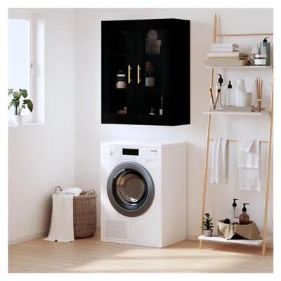 Produktbild von Hängeschrank für Badezimmer, Hängeschrank, Schwarz, 69,5 x 34 x 90 cm