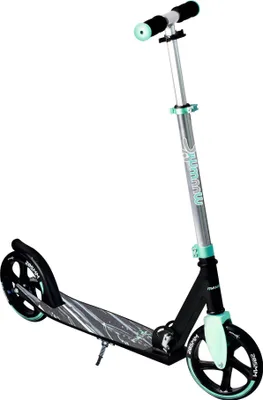 Image de muuwmi Aluminium Scooter- Tretroller, 205 mm, ABEC 7, GS-approuvé, réglable en hauteur, XL-Deck, turquoise